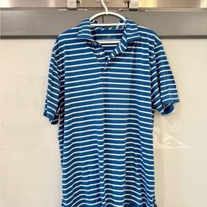 Southern Tide Navy and White Striped Polo